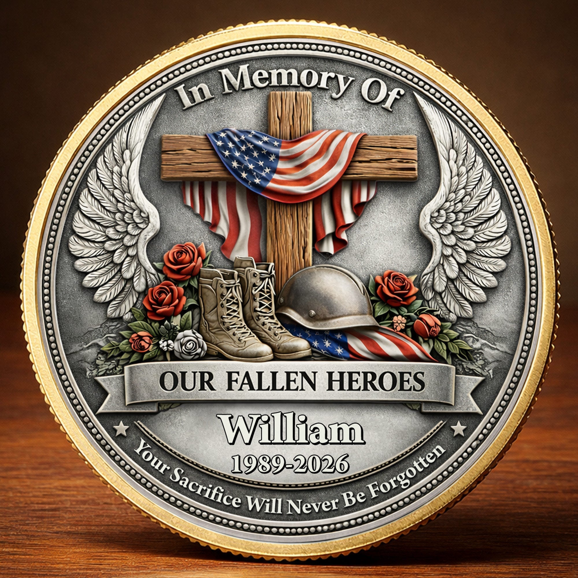 Personalized Memorial Commemorative Coin Custom Name Gift