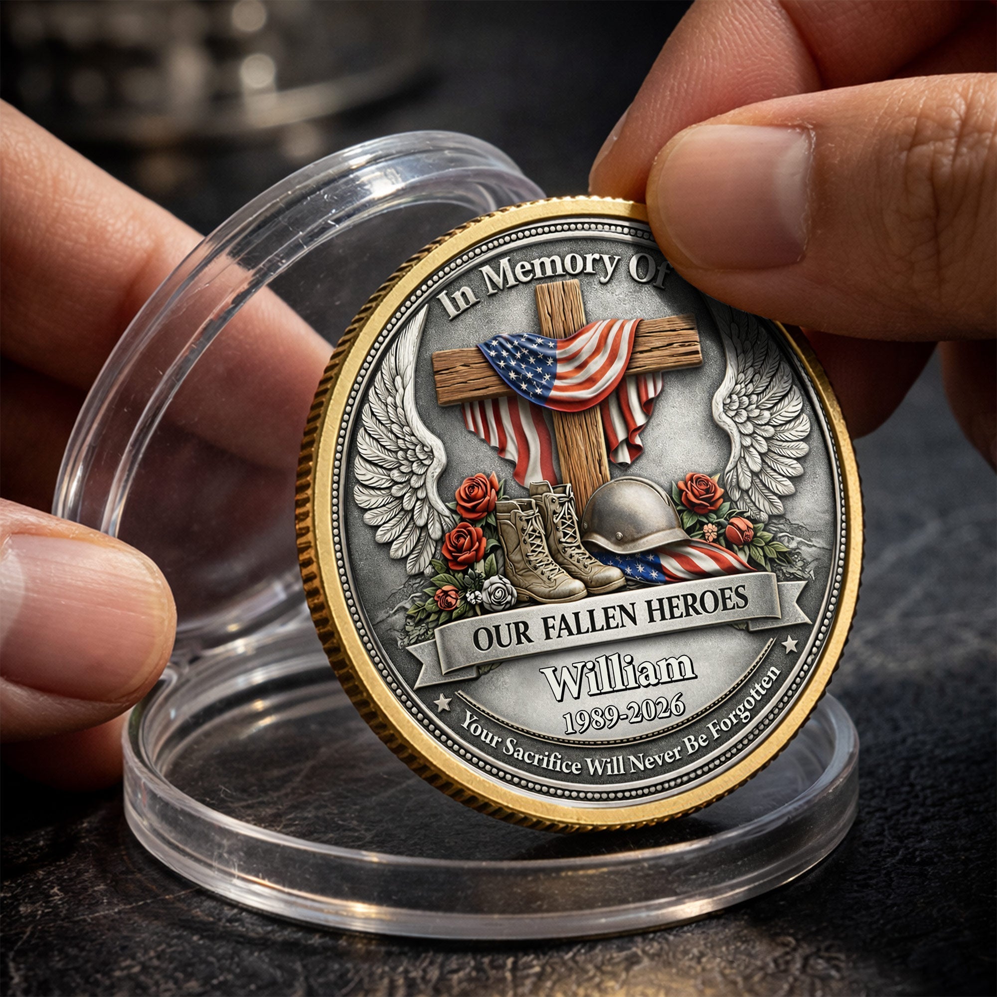 Personalized Memorial Commemorative Coin Custom Name Gift