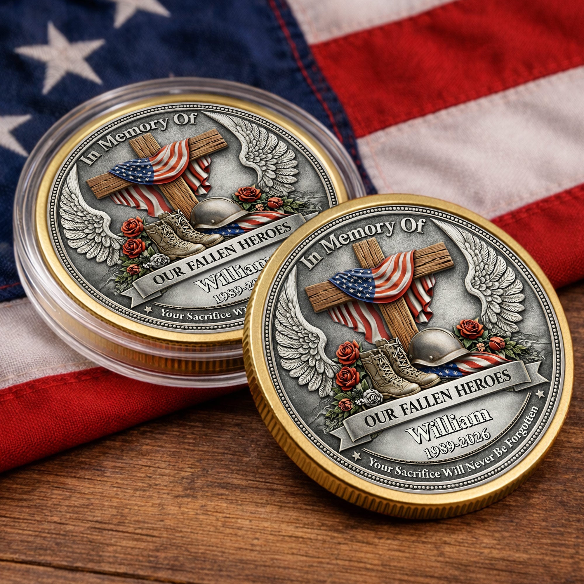 Personalized Memorial Commemorative Coin Custom Name Gift