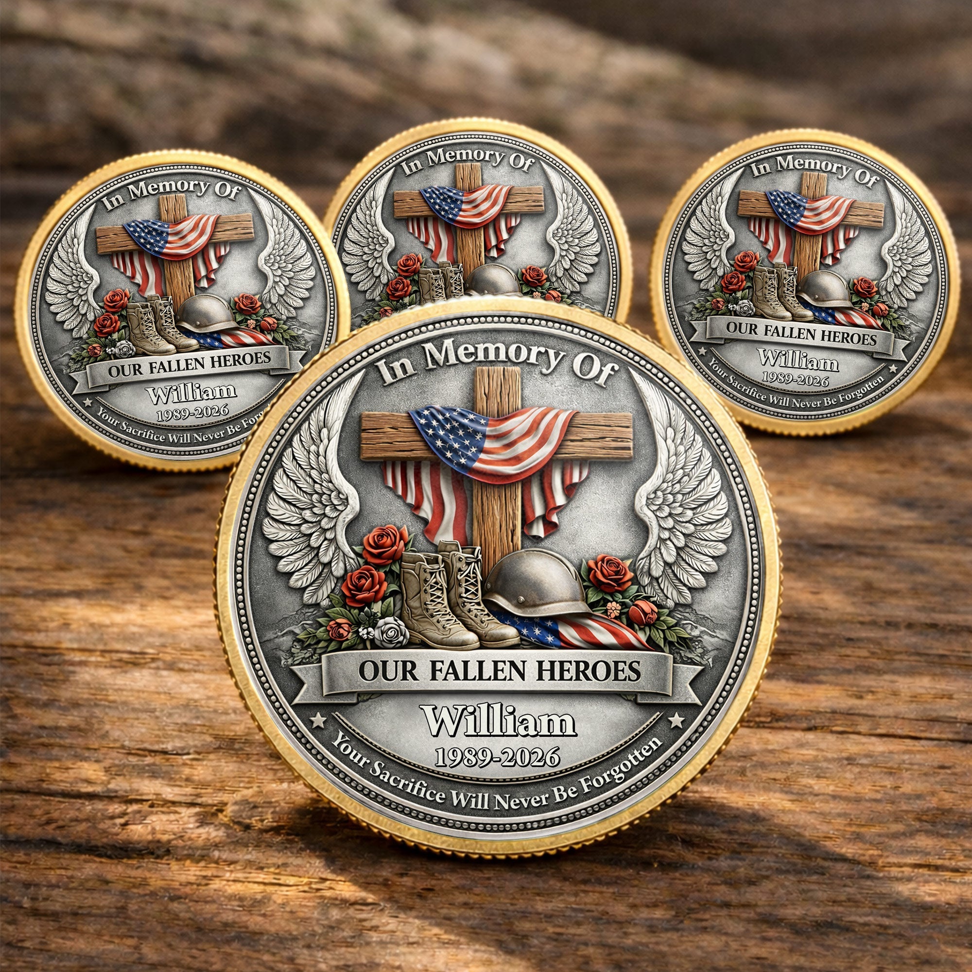 Personalized Memorial Commemorative Coin Custom Name Gift