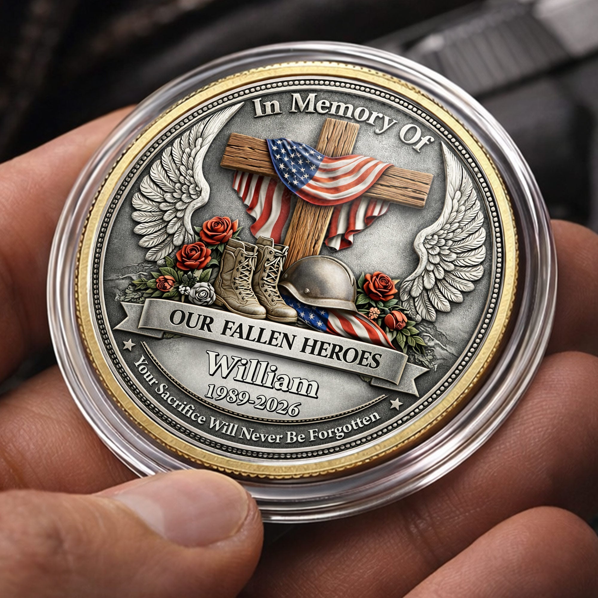 Personalized Memorial Commemorative Coin Custom Name Gift