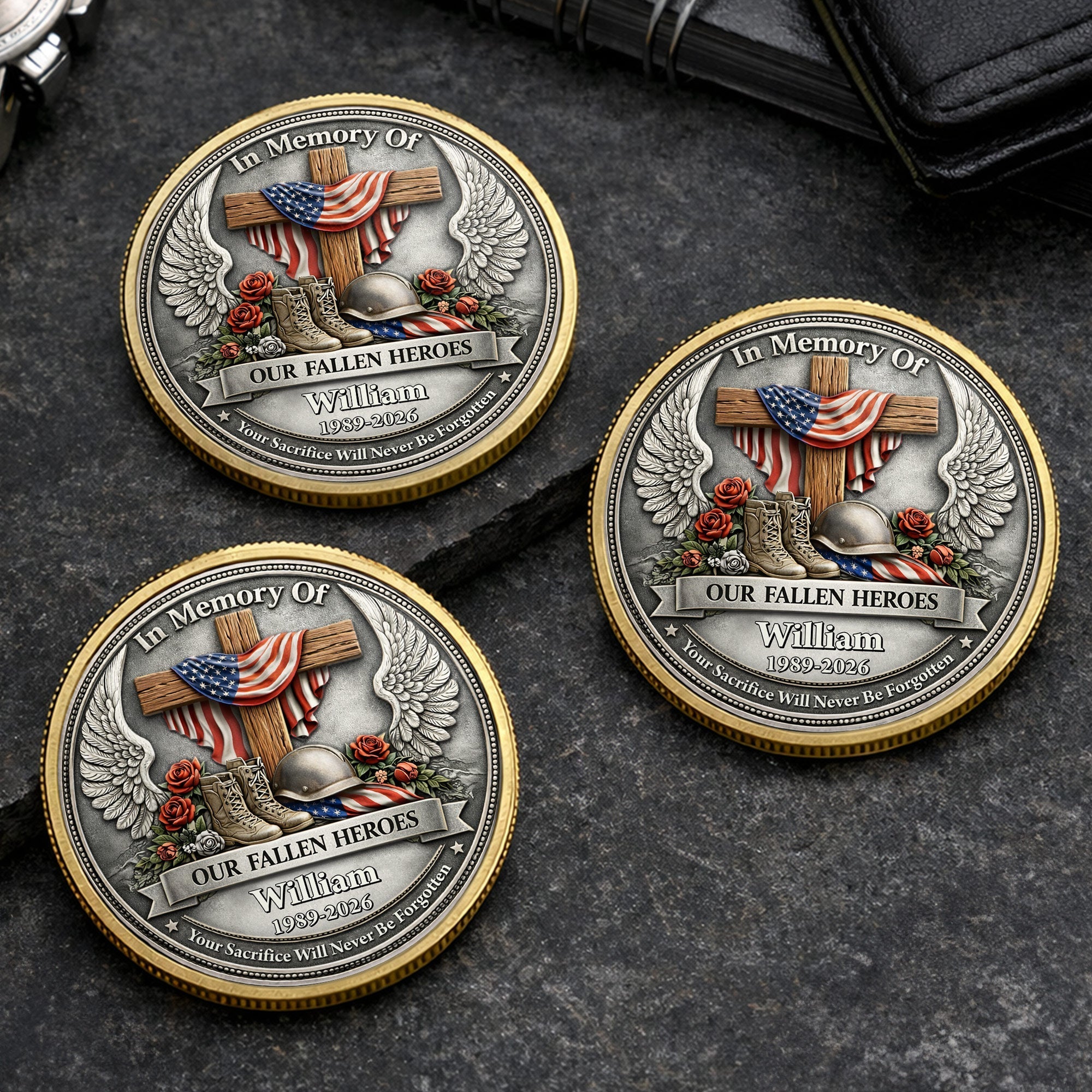Personalized Memorial Commemorative Coin Custom Name Gift