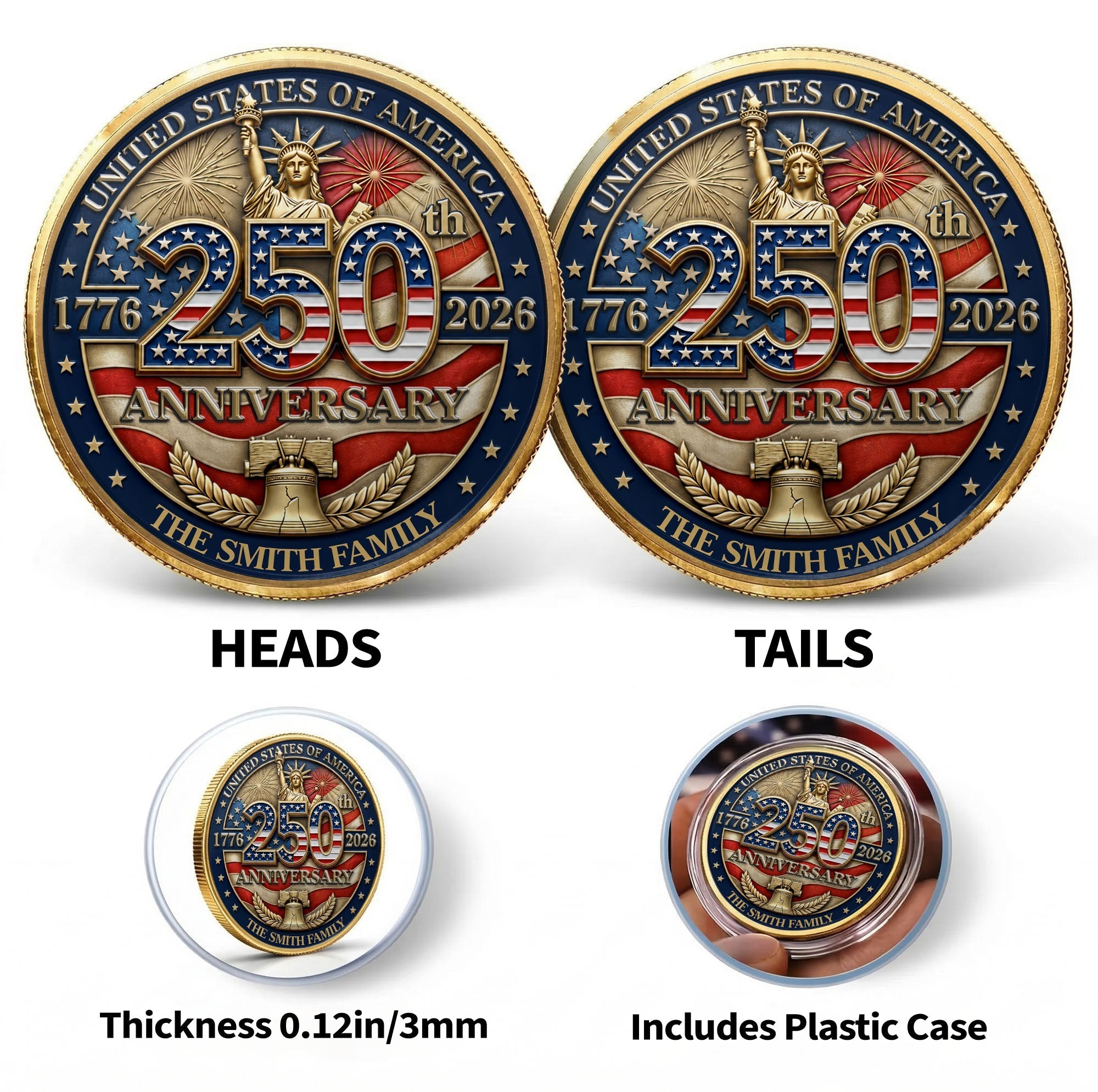 Personalized Commemorative Coin Custom Name Gift for Family
