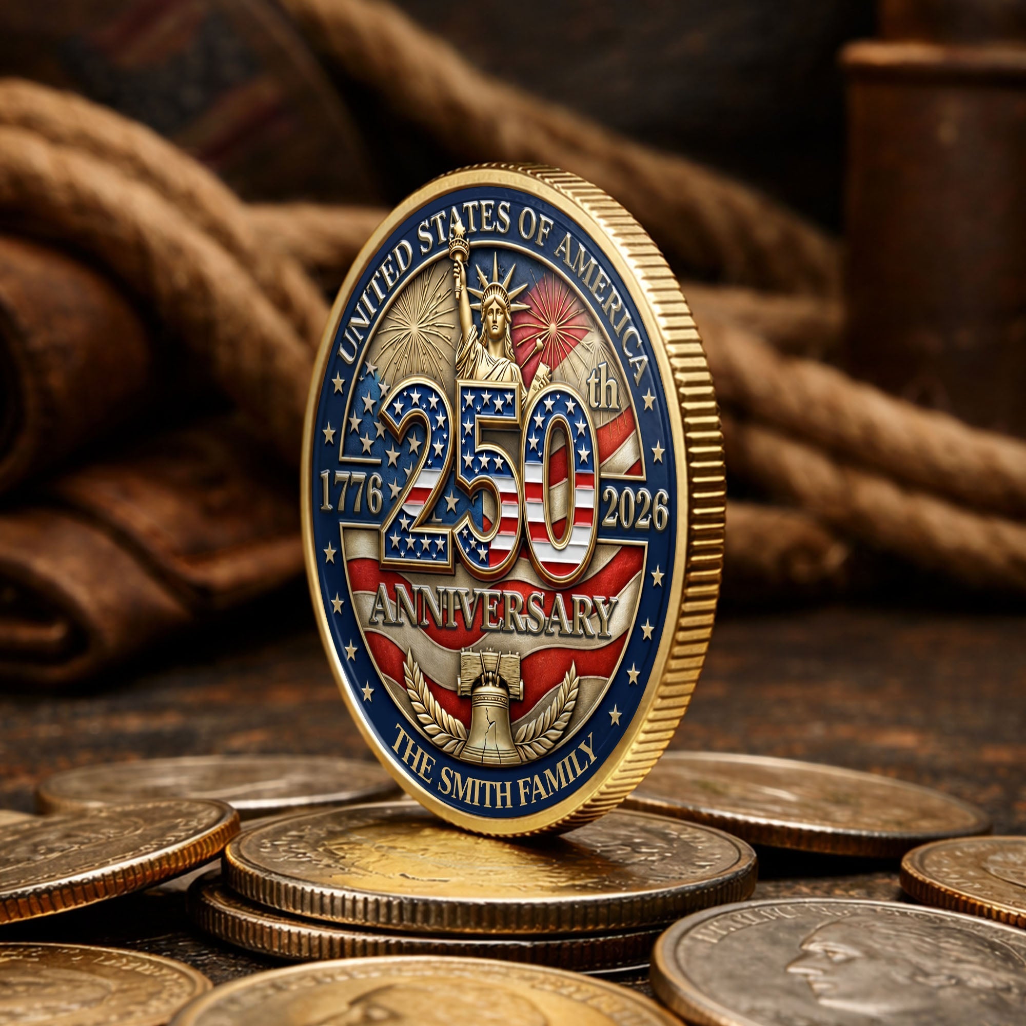 Personalized Commemorative Coin Custom Name Gift for Family