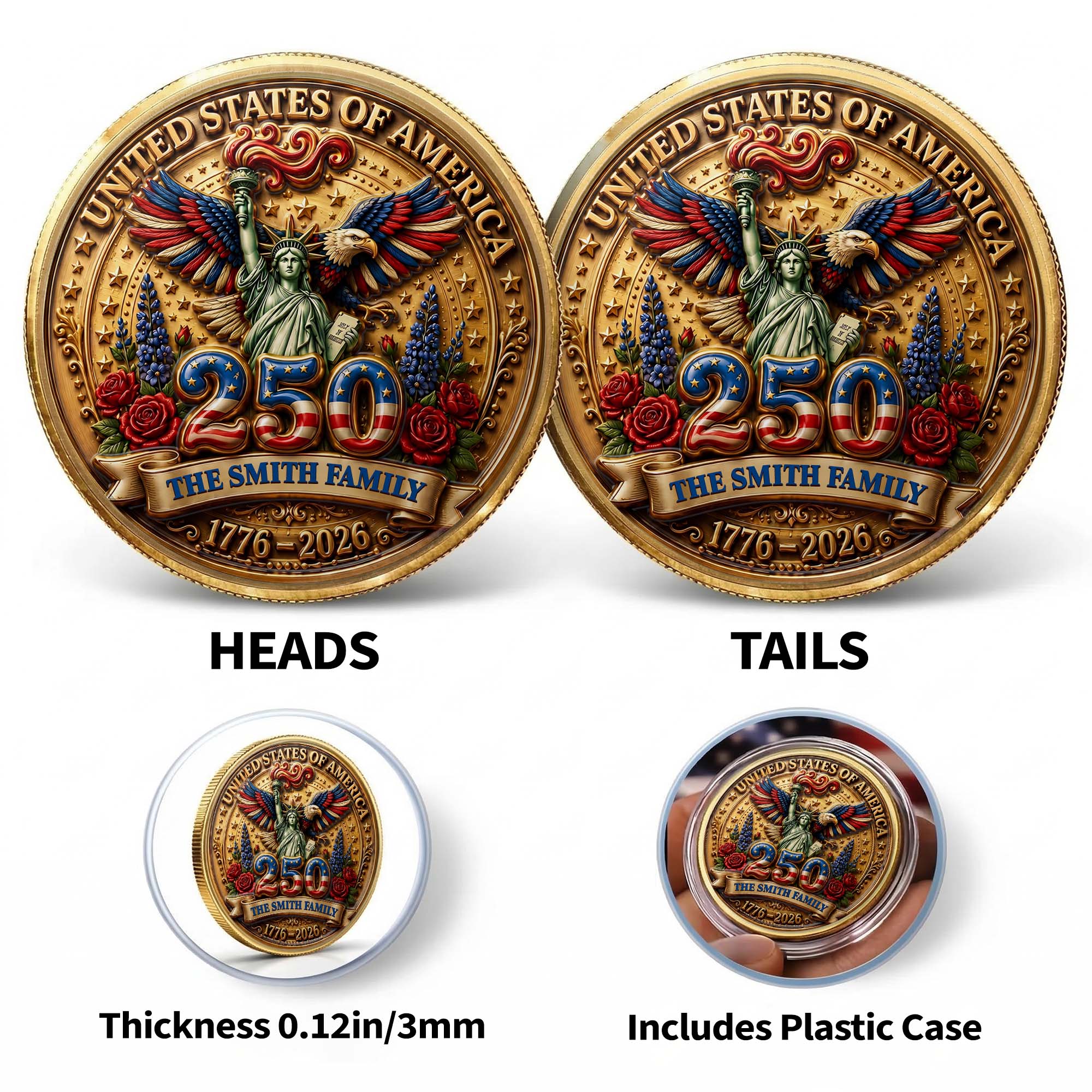 Personalized Commemorative Coin Custom Name Family Gift