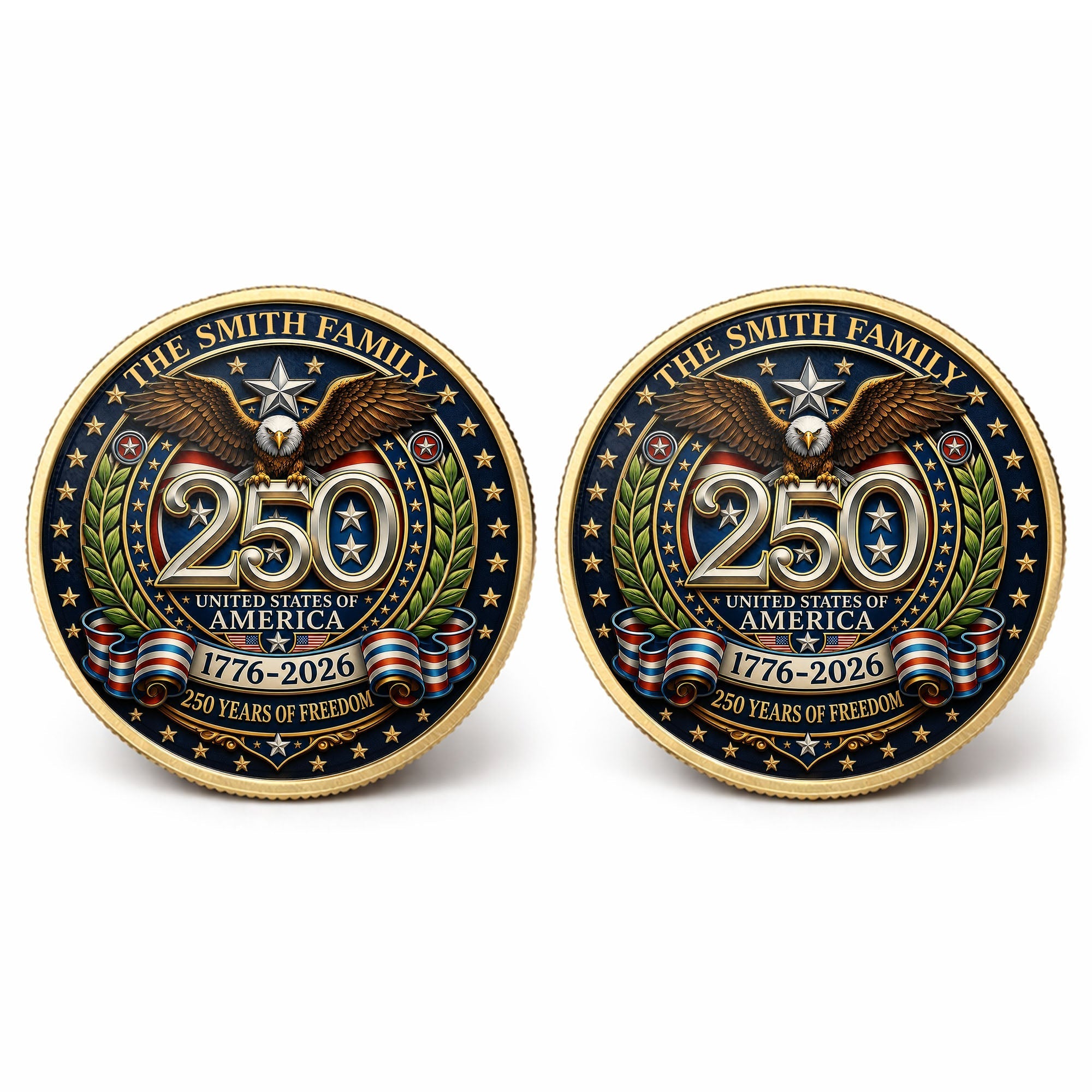 Custom Commemorative Coin 250 Years Freedom Gift for Dad