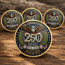 Load image into Gallery viewer, Custom Commemorative Coin 250 Years Freedom Gift for Dad
