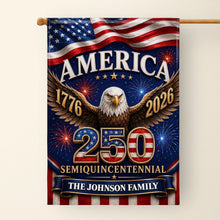 Load image into Gallery viewer, Personalized American Flag Fireworks Garden Flag for 4th of July
