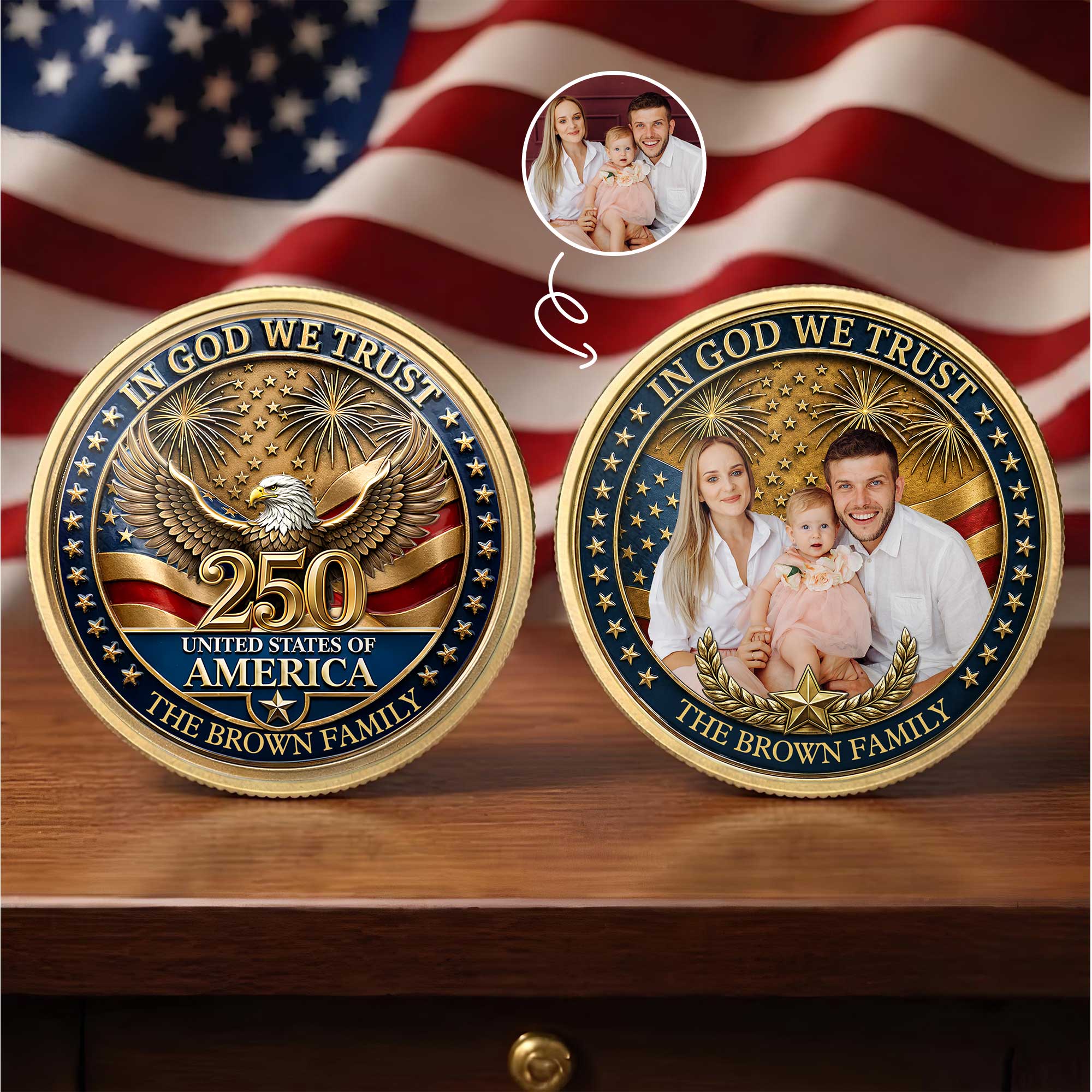 Personalized Commemorative Coin Custom Name Gift for Dad