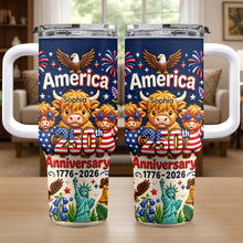 Load image into Gallery viewer, Personalized 40oz Tumbler Custom Name Patriotic Gift for Independence Day
