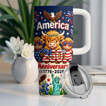 Load image into Gallery viewer, Personalized 40oz Tumbler Custom Name Patriotic Gift for Independence Day
