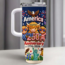 Load image into Gallery viewer, Personalized 40oz Tumbler Custom Name Patriotic Gift for Independence Day
