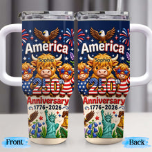 Load image into Gallery viewer, Personalized 40oz Tumbler Custom Name Patriotic Gift for Independence Day
