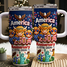 Load image into Gallery viewer, Personalized 40oz Tumbler Custom Name Patriotic Gift for Independence Day
