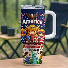 Load image into Gallery viewer, Personalized 40oz Tumbler Custom Name Patriotic Gift for Independence Day
