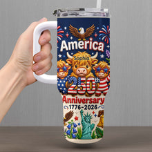 Load image into Gallery viewer, Personalized 40oz Tumbler Custom Name Patriotic Gift for Independence Day
