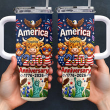 Load image into Gallery viewer, Personalized 40oz Tumbler Custom Name Patriotic Gift for Independence Day
