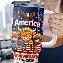 Load image into Gallery viewer, Personalized 40oz Tumbler Custom Name Patriotic Gift for Independence Day
