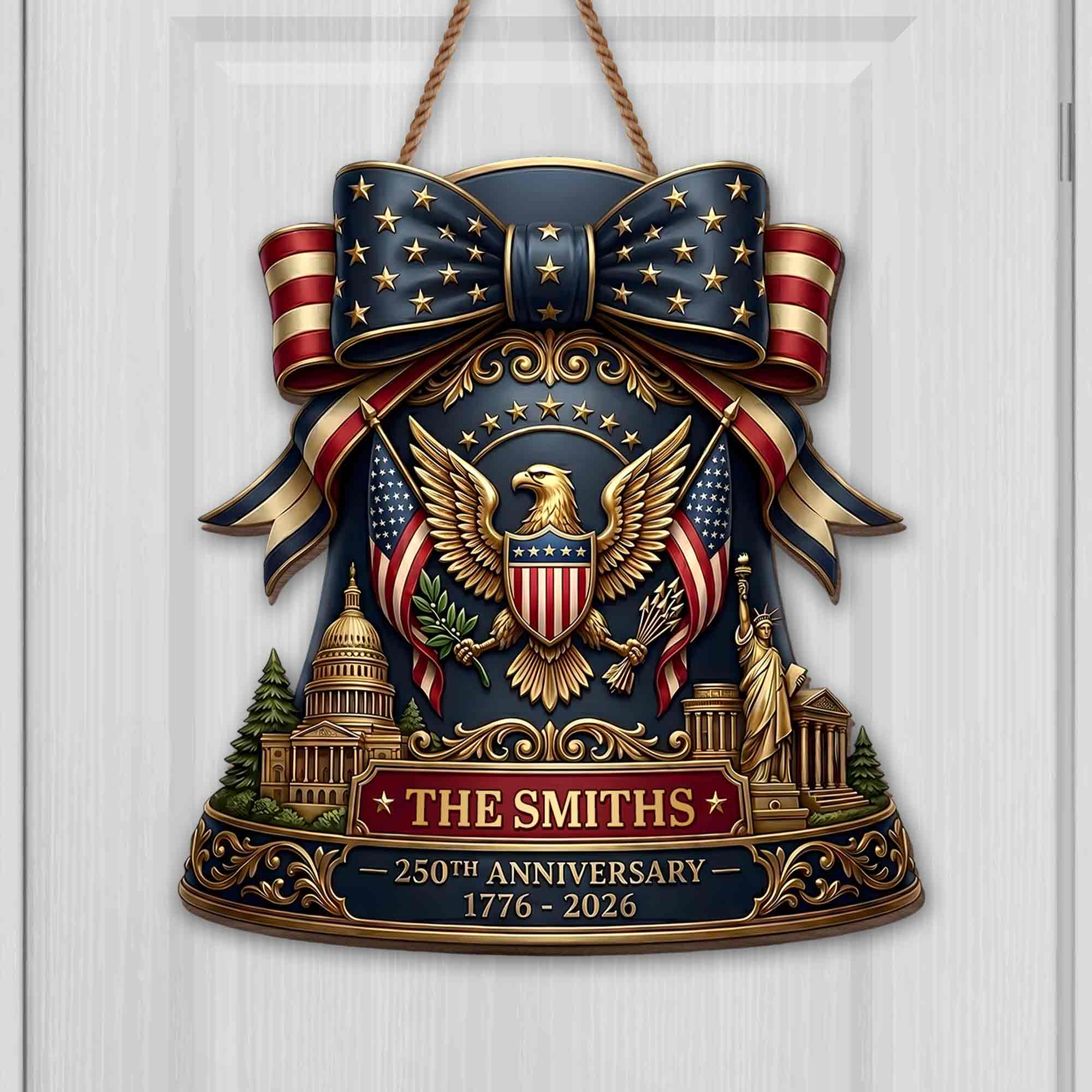 Personalized Eagle American Flag Wood Sign Custom Gift Idea