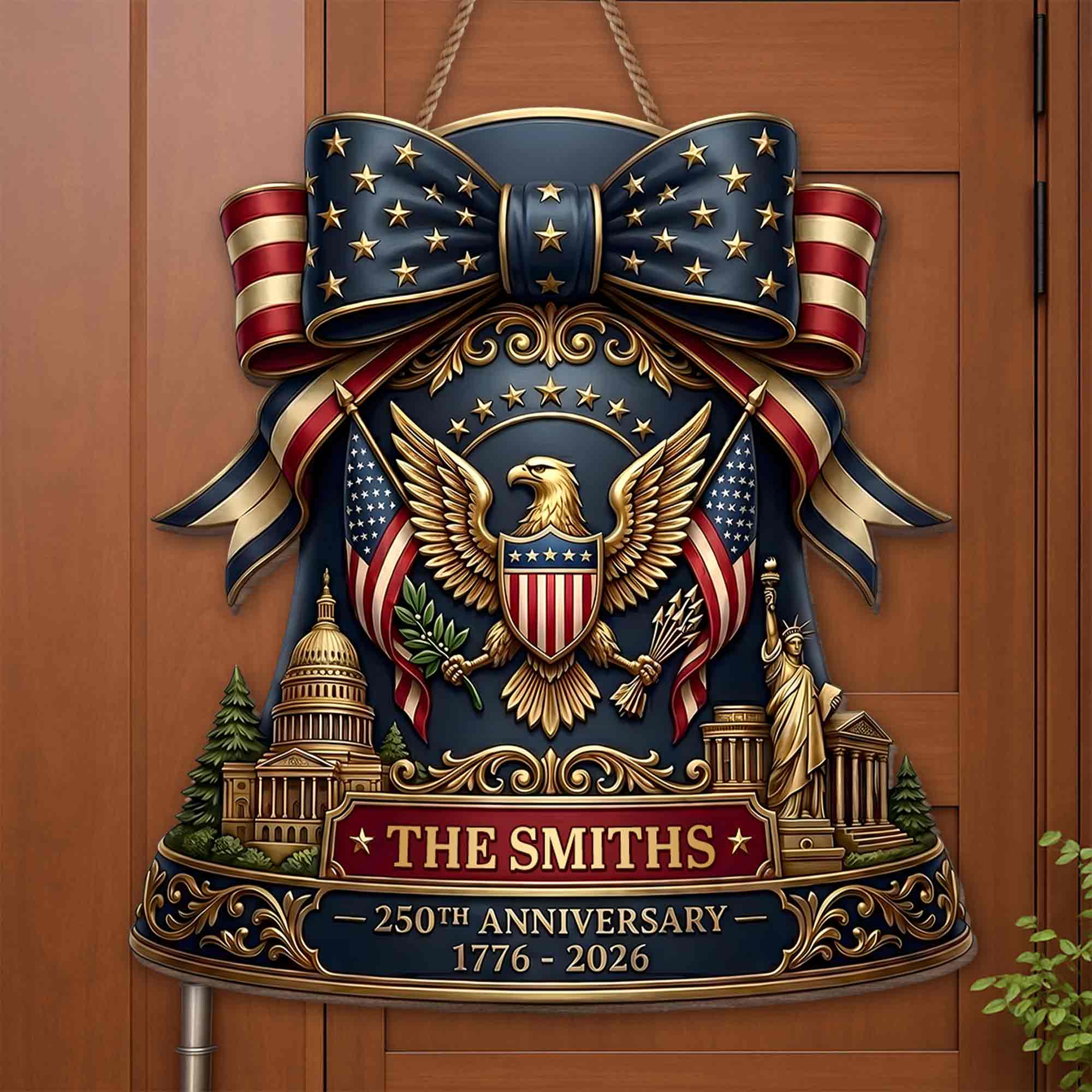 Personalized Eagle American Flag Wood Sign Custom Gift Idea