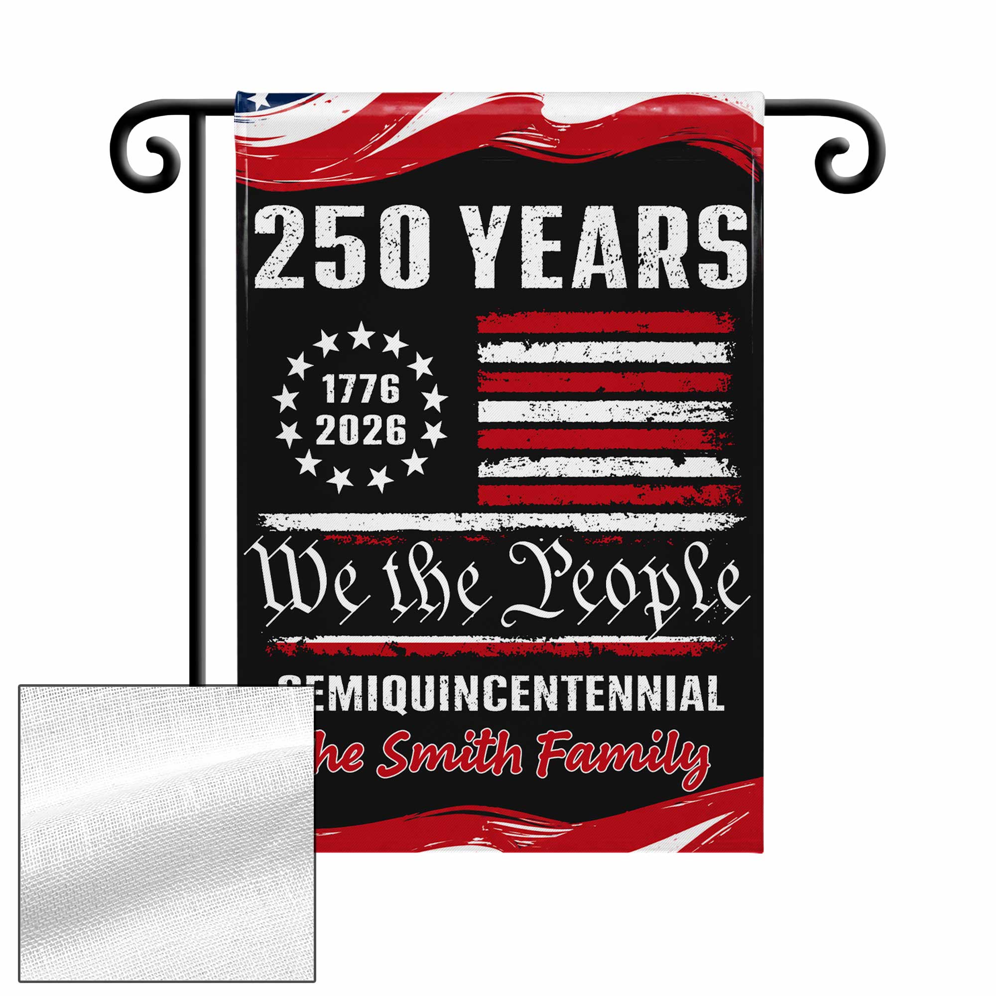 Personalized 4th of July Garden Flag Custom Family Name Gift