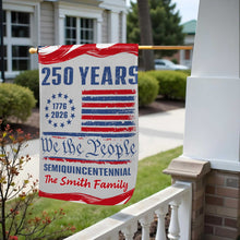 Load image into Gallery viewer, Personalized 4th of July Garden Flag Custom Family Name Gift
