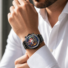 Load image into Gallery viewer, Personalized Men's Watch Custom Name USA Flag Gift for Dad

