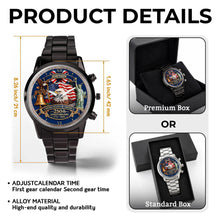 Load image into Gallery viewer, Personalized Men's Watch Custom Name USA Flag Gift for Dad
