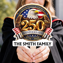 Load image into Gallery viewer, Personalized Custom Hand Fan with Family Eagle Flag Gift for 4th of July
