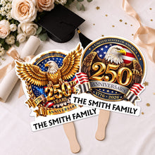 Load image into Gallery viewer, Personalized Custom Hand Fan with Family Eagle Flag Gift for 4th of July
