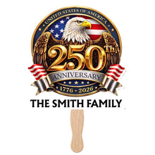 Load image into Gallery viewer, Personalized Custom Hand Fan with Family Eagle Flag Gift for 4th of July
