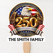 Load image into Gallery viewer, Personalized Custom Hand Fan with Family Eagle Flag Gift for 4th of July
