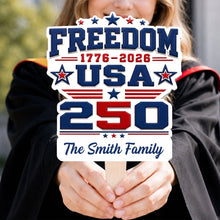 Load image into Gallery viewer, Personalized USA Stars And Stripes Hand Fan Custom Family Name Gift
