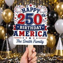 Load image into Gallery viewer, Personalized USA Stars And Stripes Hand Fan Custom Family Name Gift
