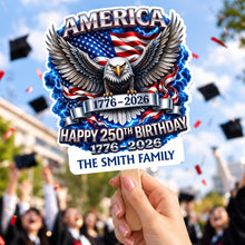 Load image into Gallery viewer, Personalized Custom Hand Fan American Flag Bald Eagle Gift
