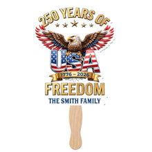 Load image into Gallery viewer, Personalized Custom Hand Fan USA Freedom Eagle Family Gift
