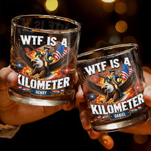 Load image into Gallery viewer, Personalized Whiskey Glass Custom Name Patriotic Eagle Gift for Dad

