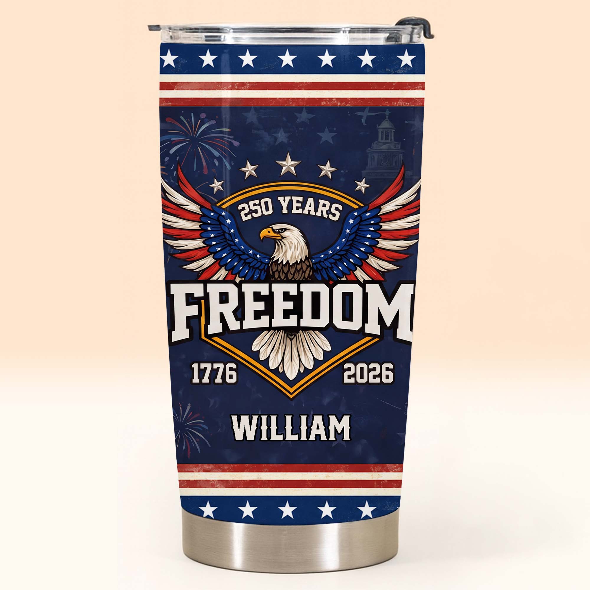 Personalized Stainless Steel Tumbler 20oz Eagle Gift for Dad