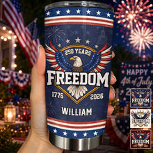 Load image into Gallery viewer, Personalized Stainless Steel Tumbler 20oz Eagle Gift for Dad
