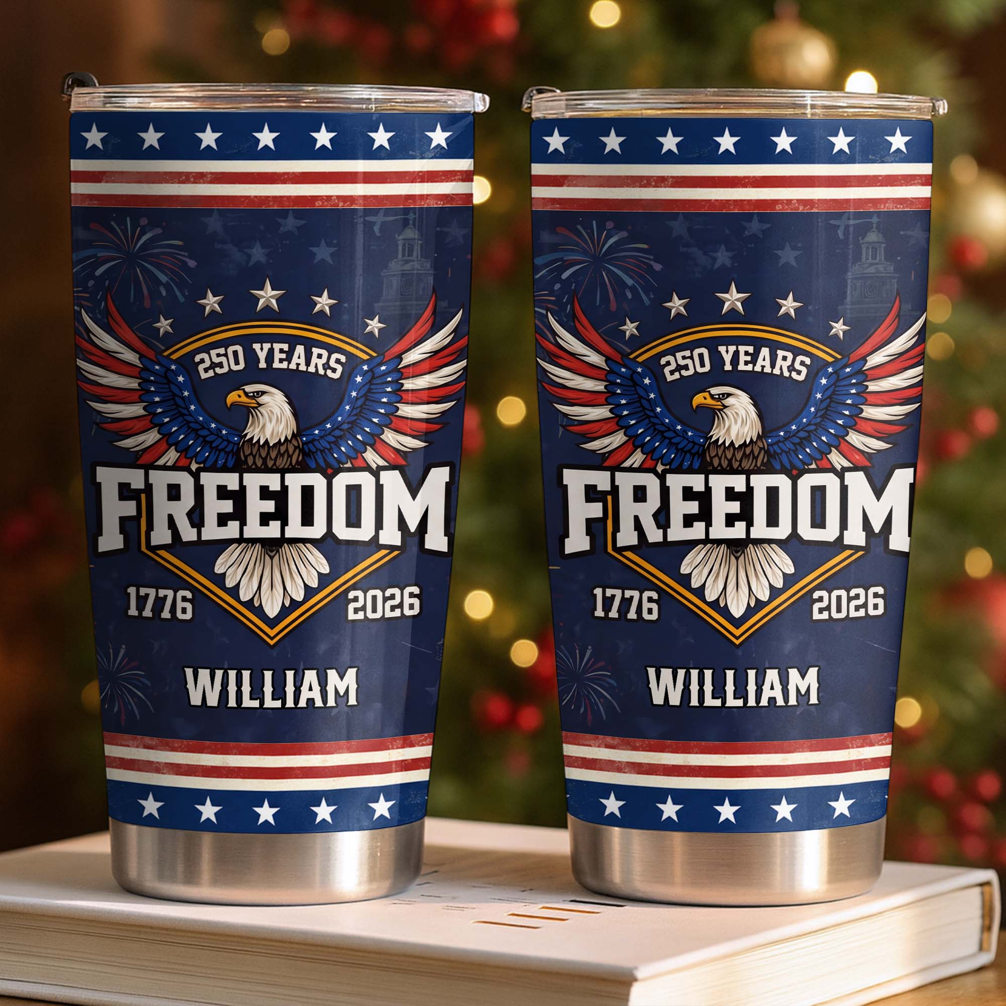 Personalized Stainless Steel Tumbler 20oz Eagle Gift for Dad