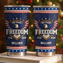 Load image into Gallery viewer, Personalized Stainless Steel Tumbler 20oz Eagle Gift for Dad
