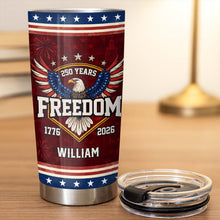 Load image into Gallery viewer, Personalized Stainless Steel Tumbler 20oz Eagle Gift for Dad

