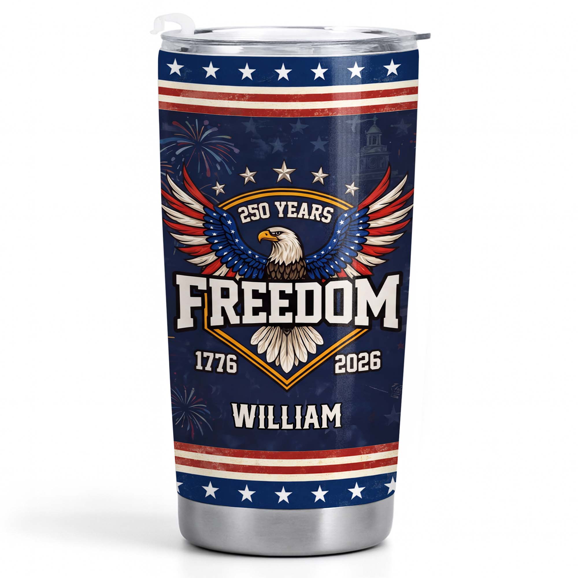 Personalized Stainless Steel Tumbler 20oz Eagle Gift for Dad