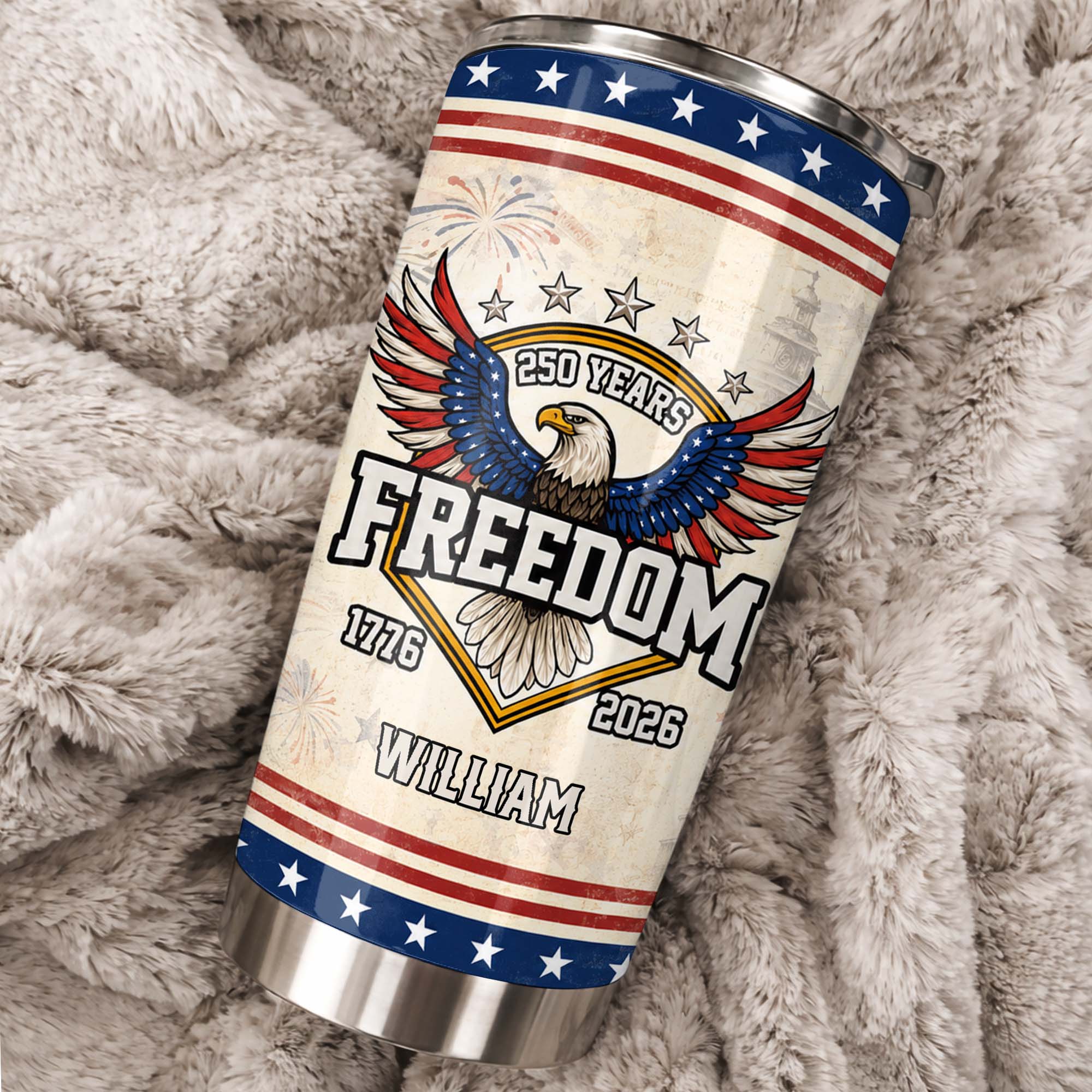 Personalized Stainless Steel Tumbler 20oz Eagle Gift for Dad