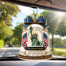 Load image into Gallery viewer, Personalized Acrylic Car Ornament USA Flag Gift for Family
