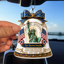 Load image into Gallery viewer, Personalized Acrylic Car Ornament USA Flag Gift for Family
