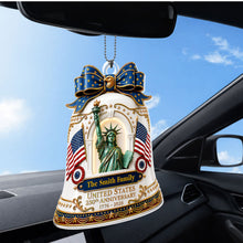 Load image into Gallery viewer, Personalized Acrylic Car Ornament USA Flag Gift for Family
