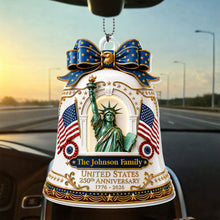 Load image into Gallery viewer, Personalized Acrylic Car Ornament USA Flag Gift for Family
