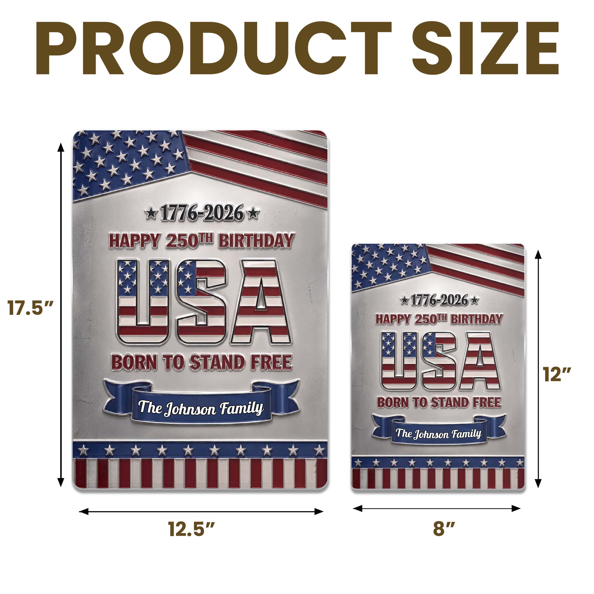 Personalized Metal Sign Custom Family Name USA Flag Gift