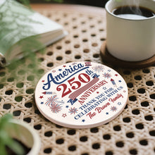 Load image into Gallery viewer, Personalized Ceramic Coaster Custom Name Fireworks Gift for Family
